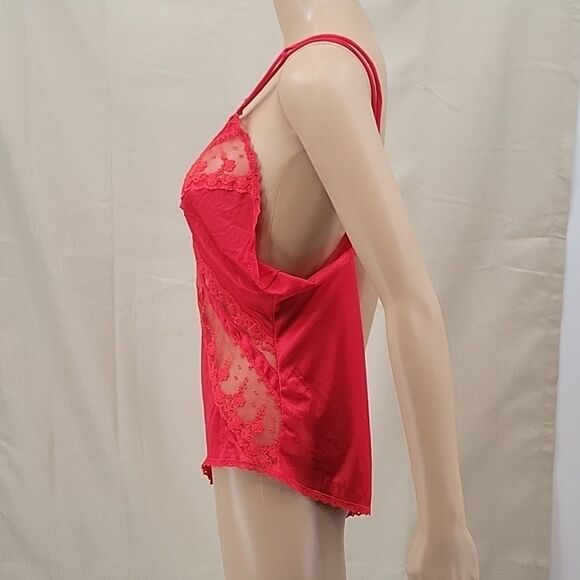 JcPenny Vintage Red Lace Bodysuit, size Medium Valentine's Day Coquettegirl - Picture 5 of 9